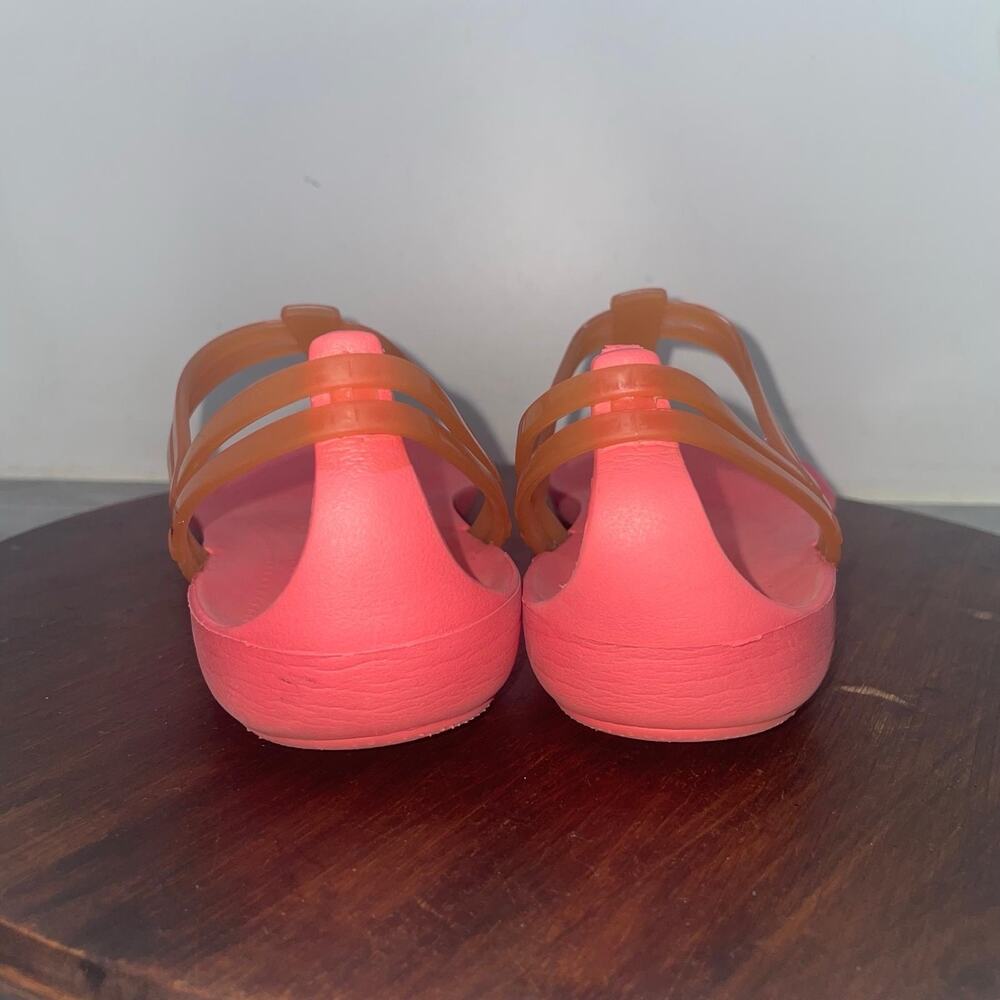 CROCS Sandal Womens Size 7 Isabella T-Strap Thong Iconic Comfort Jelly Pink - Picture 5 of 9